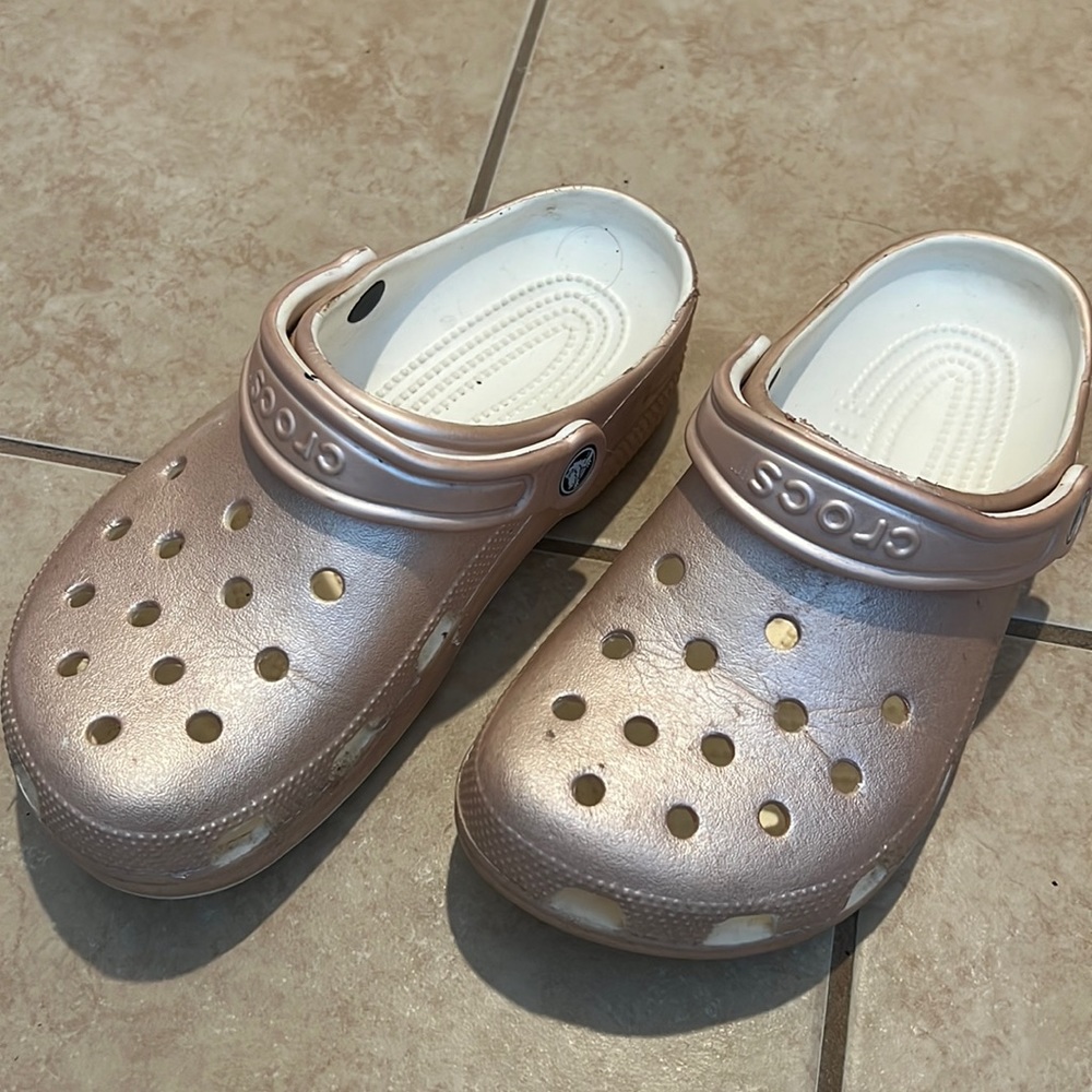 Rose Gold Crocs